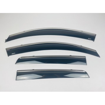 Дефлекторы окон Nissan Qashqai I 2006-2014 с нерж. хром полоской-1